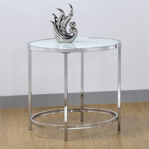 STEVE SILVER COMPANY Steve Silver Rayne Faux Marble Top Round End Table