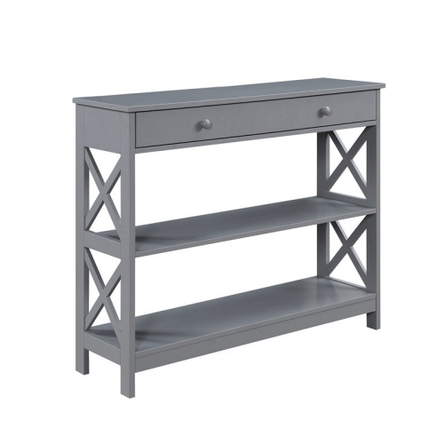 Convenience Concepts Oxford One-Drawer Console Table in Gray Wood Finish
