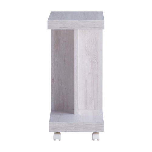 FURNITURE OF AMERICA  Vecker Modern Wood Mobile End Table In Oak In White