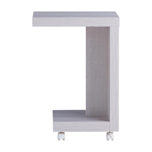 Furniture of America Vecker Modern Wood Mobile End Table in White Oak