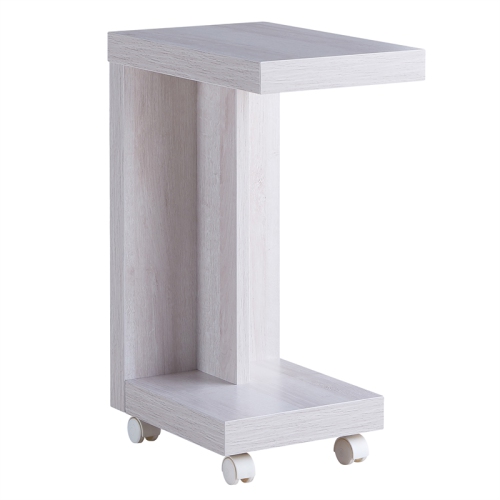 Furniture of America Vecker Modern Wood Mobile End Table in White Oak
