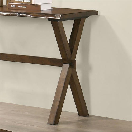 Furniture of America Bradden Transitional Solid Wood Console Table in Walnut