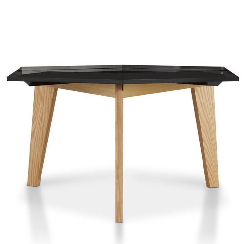 Furniture of America Bok 2-Piece Black Wood Coffee and End Table Set