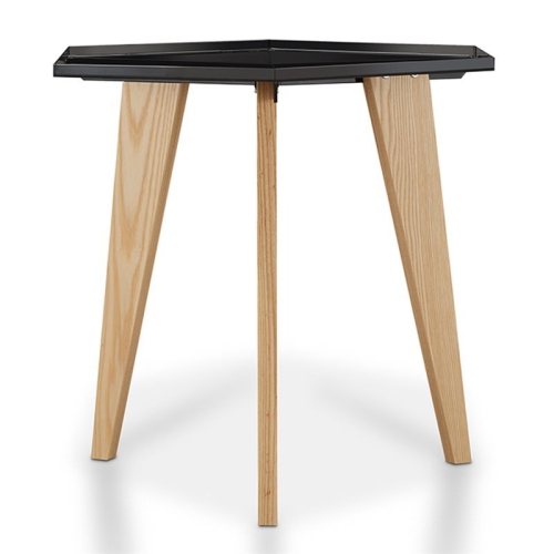 Furniture of America Bok 2-Piece Black Wood Coffee and End Table Set