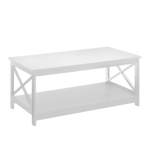 Convenience Concepts Oxford Coffee Table with Shelf in White Wood Finish