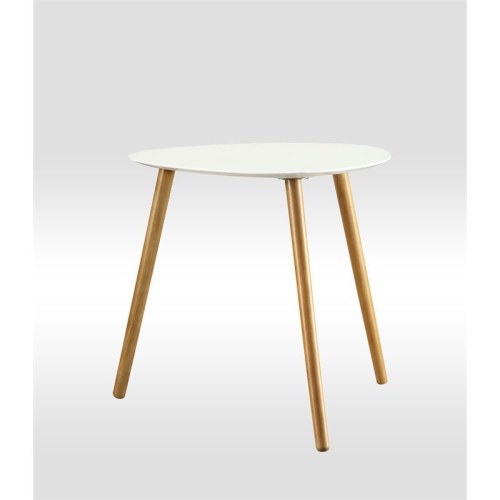 Convenience Concepts Oslo triangular End Table in White Wood Finish