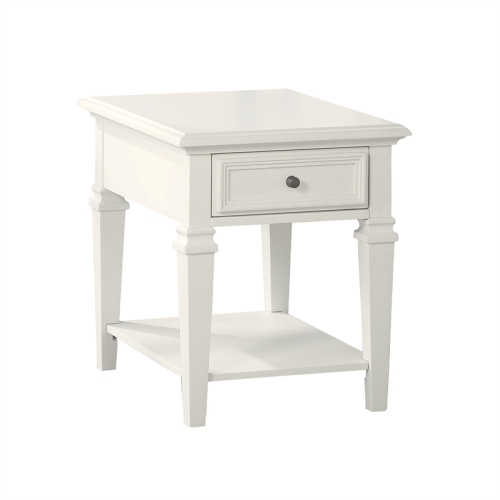 Charlestown Modern Farmhouse Soft White Wood End Table