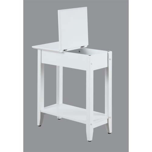 Pemberly Row Flip Top End Table in White