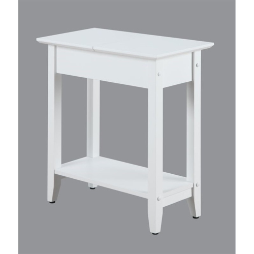 Pemberly Row Flip Top End Table in White