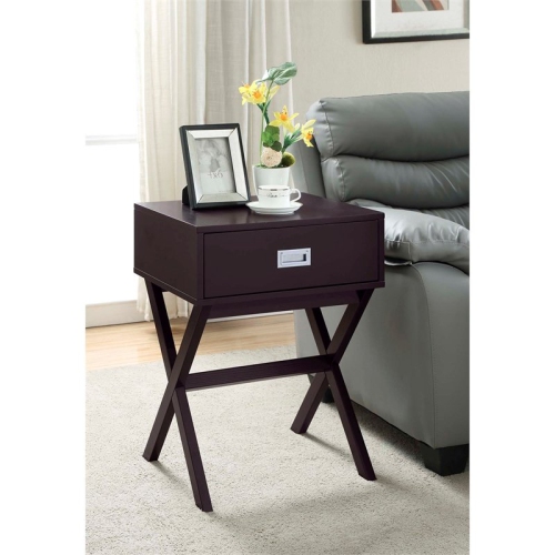 Pemberly Row End Table in Espresso Wood Finish