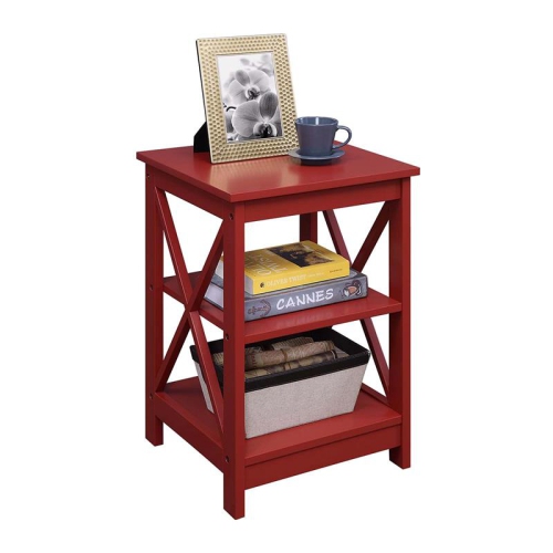 Convenience Concepts Oxford Square End Table in Red Wood Finish