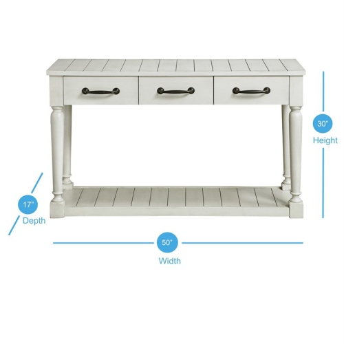 Steve Silver Hemingway White Alabaster Sofa Table