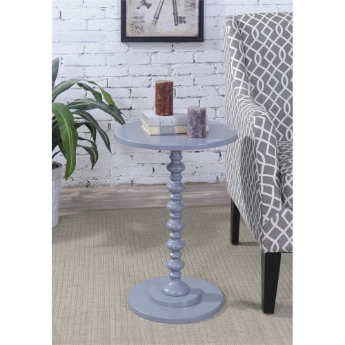 Convenience Concepts Palm Beach Spindle Table in Light Gray Wood Finish