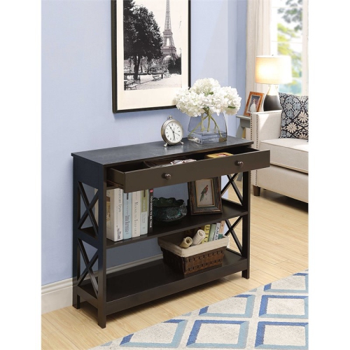Convenience Concepts Oxford Console Table with Drawer in Espresso Wood Finish