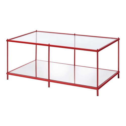 FURNITURE OF AMERICA  Mendry Contemporary Metal 1-Shelf Coffee Table In In Red