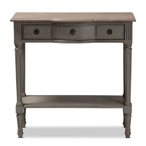 Baxton Studio Noelle Contemporary Wood 3-Drawer Console Table in Gray