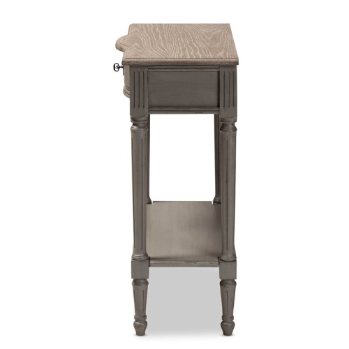 Baxton Studio Noelle Contemporary Wood 3-Drawer Console Table in Gray