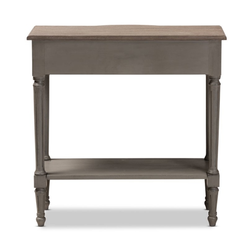 Baxton Studio Noelle Contemporary Wood 3-Drawer Console Table in Gray