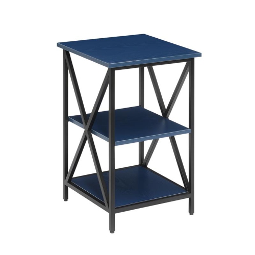 CONVENIENCE CONCEPTS  Tucson End Table With Shelves In Cobalt Wood Finish In Blue