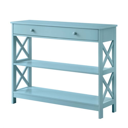 Convenience Concepts Oxford One-Drawer Console Table in Seafoam Blue Wood Finish