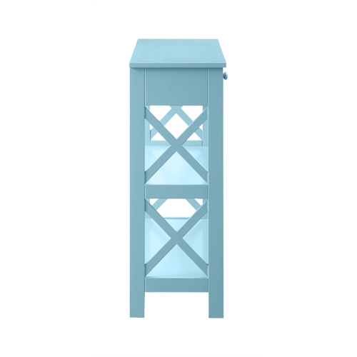 Convenience Concepts Oxford One-Drawer Console Table in Seafoam Blue Wood Finish