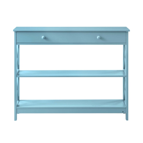 Convenience Concepts Oxford One-Drawer Console Table in Seafoam Blue Wood Finish