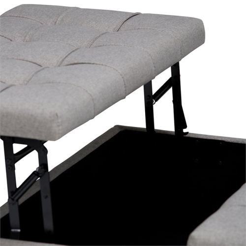 Atlin Designs Storage Coffee Table Ottoman in Dove Gray
