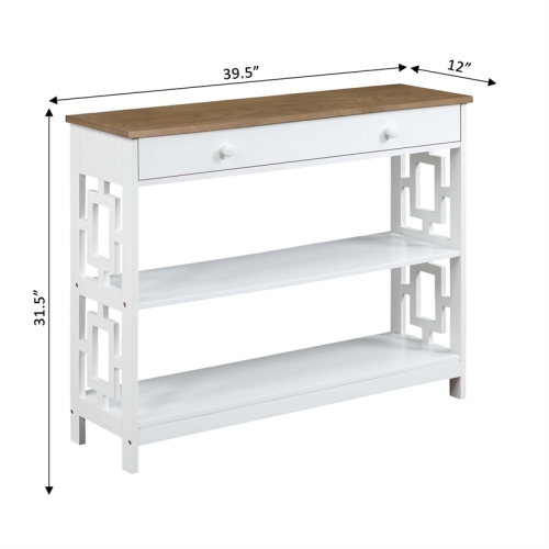Pemberly Row Contemporary One-Drawer Console Table in White Wood Finish