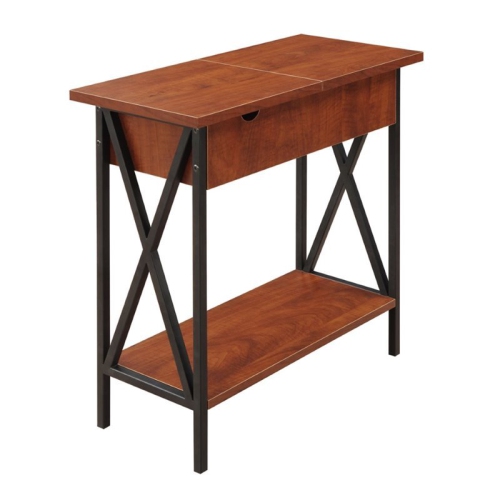 Pemberly Row Electric Flip Top Table in Black