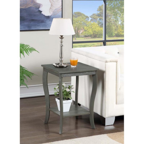 Pemberly Row Square End Table in Gray Wood Finish