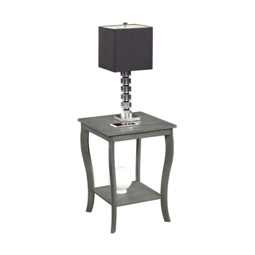Pemberly Row Square End Table in Gray Wood Finish