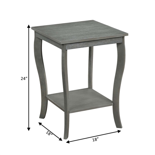 Pemberly Row Square End Table in Gray Wood Finish