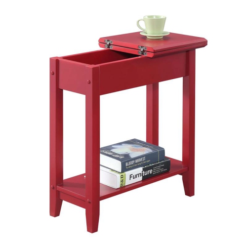 Convenience Concepts American Heritage Flip Top End Table in Red