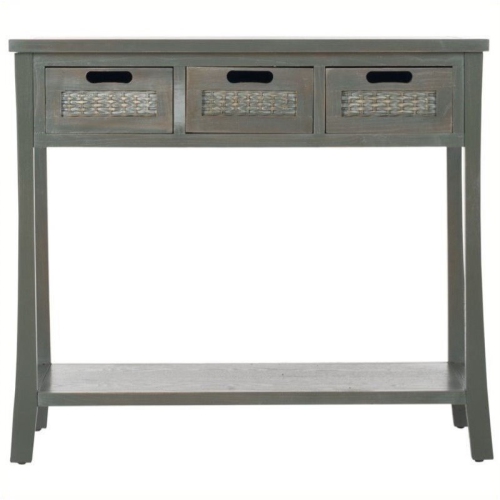 Hawthorne Collection Elm Wood 3 Drawer Console in Blue and Grey