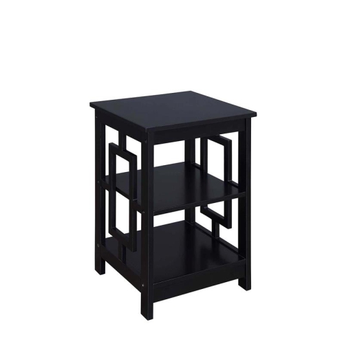 Convenience Concepts Town Square End Table in Black Wood Finish