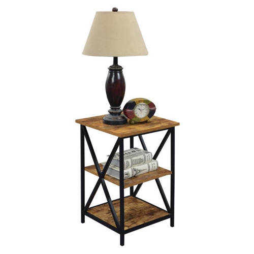 Convenience Concepts Tucson Three-Tier End Table in Walnut Wood Finish