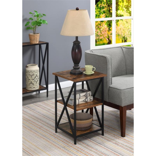 Convenience Concepts Tucson Three-Tier End Table in Walnut Wood Finish