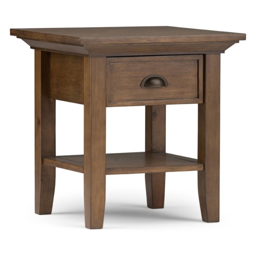 Atlin Designs End Table in Rustic Natural Aged Brown
