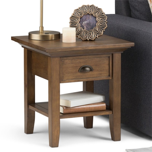 Atlin Designs End Table in Rustic Natural Aged Brown