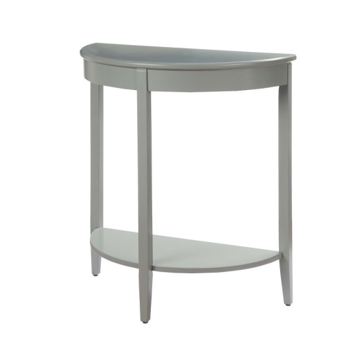 Bowery Hill Contemporary Wood Half Moon Shaped Console Table in Gray