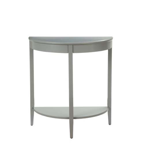 Bowery Hill Contemporary Wood Half Moon Shaped Console Table in Gray