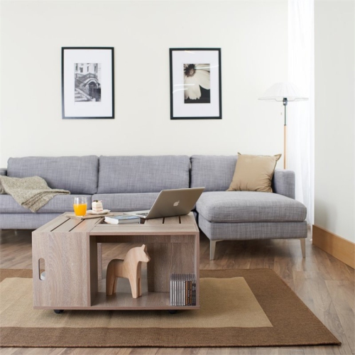 Bowery Hill Square Coffee Table in Weathered Wood