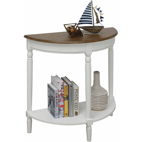 Pemberly Row Traditional Console Table in Driftwood and White Wood Finish