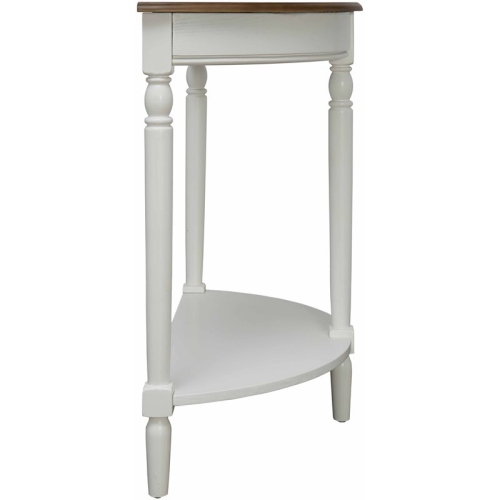 Pemberly Row Traditional Console Table in Driftwood and White Wood Finish