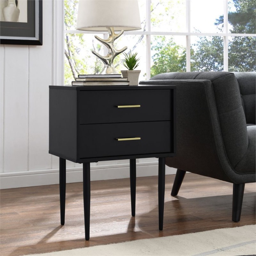 Pemberly Row 20" Two-Drawer Side Table in Black
