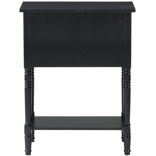 Pemberly Row Transitional Console Table in Black Wood Finish