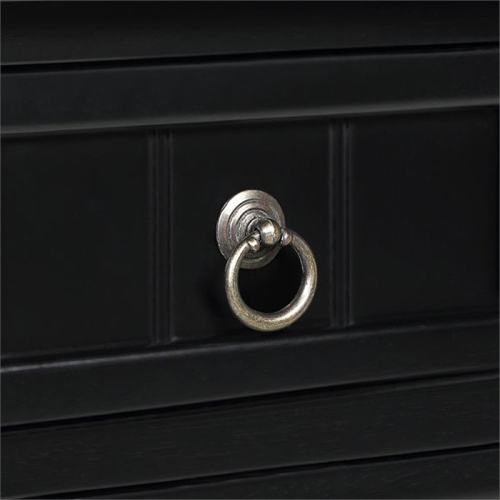 Pemberly Row Transitional Console Table in Black Wood Finish