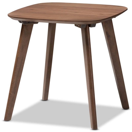 BOWERY HILL  Mid-Century Solid Wood End Table In Walnut In Brown