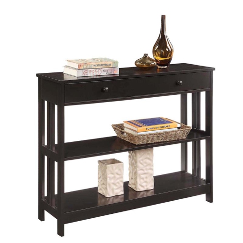 Convenience Concepts Mission One-Drawer Console Table in Espresso Wood Finish