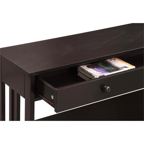 Convenience Concepts Mission One-Drawer Console Table in Espresso Wood Finish